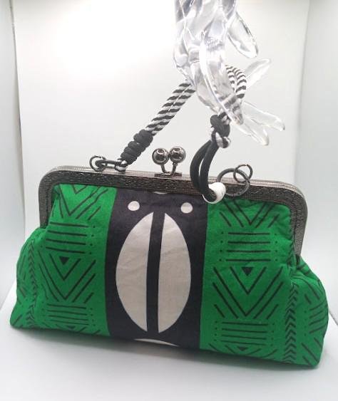 Green and black geometric Xica handbag