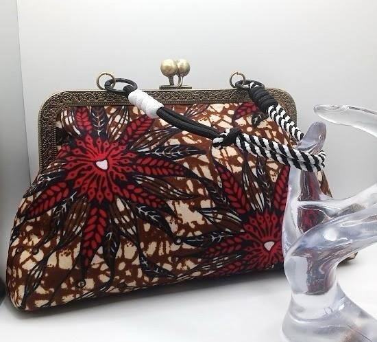 Brown and red floral Xica handbag