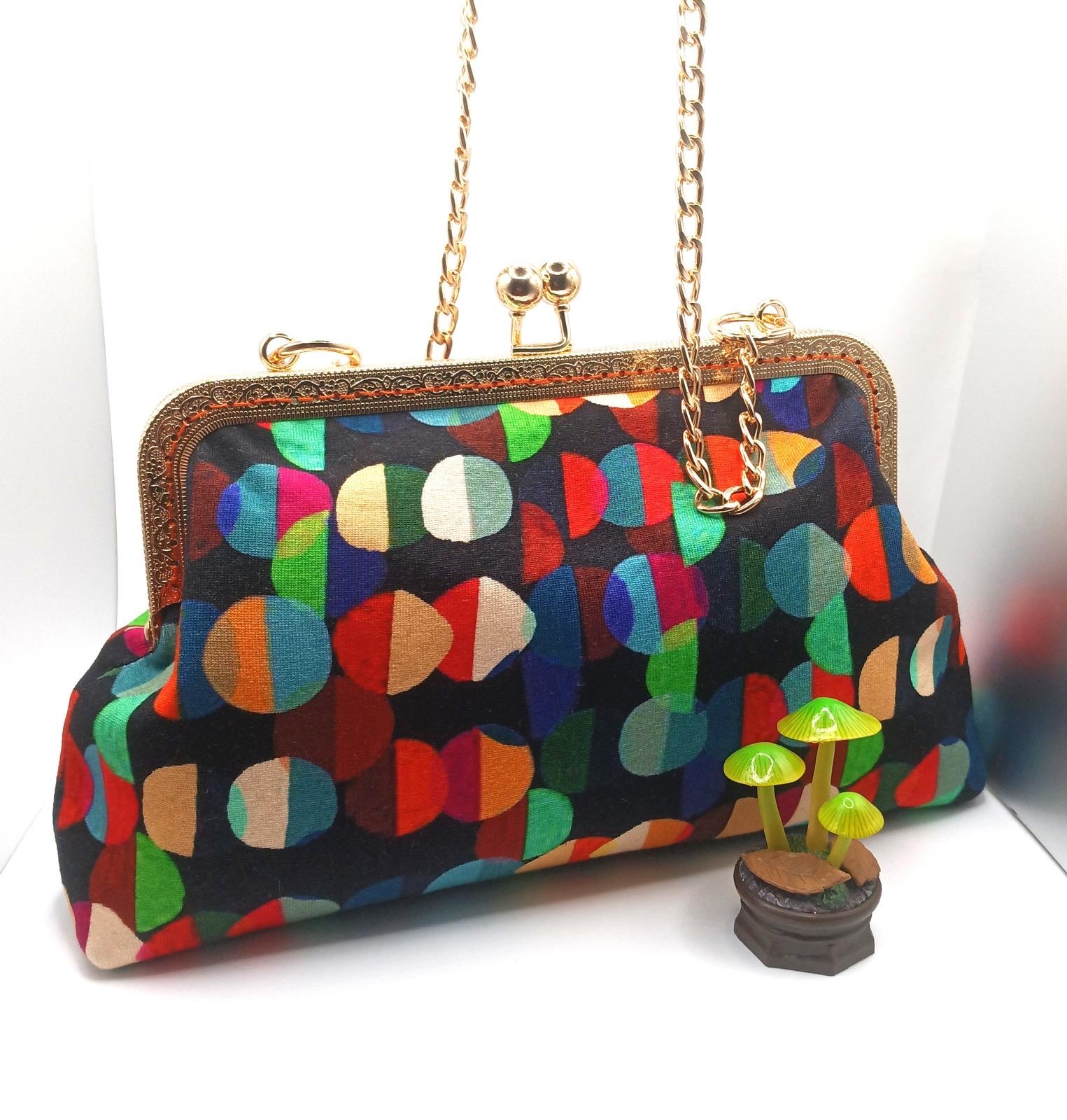 Multicolor circle-pattern Xica handbag
